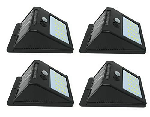 tempo di saldi 4 x Scheinwerfer 20 LEDs mit Solarpanel und Bewegungsmelder Dämmerungsstrahler von tempo di saldi