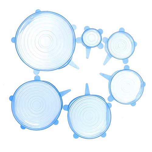 tempo di saldi Deckel aus ausziehbarem Silikon, 6 Stück, umwickelte Folie von 7 bis 20 cm von tempo di saldi