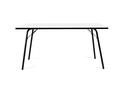 Tenzo 3612-906 Dine Designer Tisch, Spanplatte/Metall, Weiß/Schwarz, 140 x 80 x 75,5 cm von TENZO