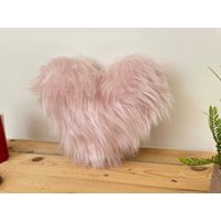 Valentinstag Wohndekoration, Dekokissen, Kunstfell Rosa Kissen von teotushop