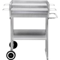 Tepro Garten Pasadena Holzkohle Grill mit Windschutz Silber von tepro Garten