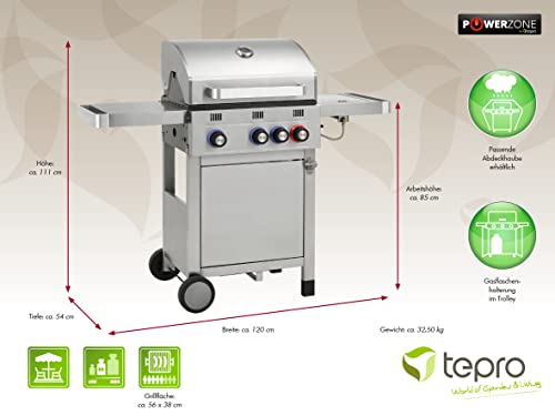 Bundle aus tepro Gasgrill Wellington 3 & tepro Abdeckhaube von tepro