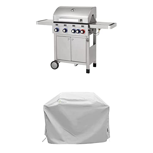 Bundle aus tepro Gasgrill Wellington 4 und Abdeckhaube von tepro