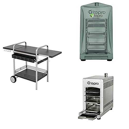 Bundle aus tepro Universal BBQ-Tisch & tepro Gasgrill Toronto Steakgrill mit Abdeckhaube von tepro