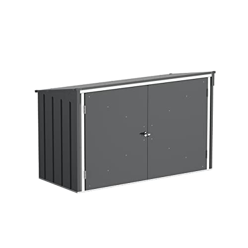 Duramax Mülltonnenbox für 3, Unterstand für 3 Mülltonnen mit Öffnung von oben und abschließbaren Doppeltüren, Lagerunterstand aus Metall, Verstecke für rollende Mülltonnen, Anthrazit Duramax Mülltonnenbox für 3, Unterstand für 3 Mülltonnen mit Öffnung von oben und abschließbaren Doppeltüren, Lagerunterstand aus Metall, Verstecke für rollende Mülltonnen, Anthrazit von tepro