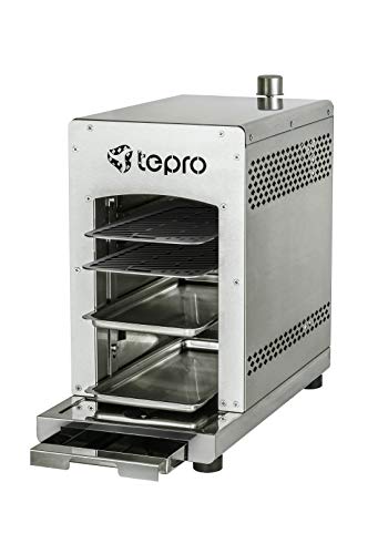 tepro Steakgrill Toronto, Keramikgrill-Infrarot Brenner / Gasgrill mit 3 kW Leistung, max. 800 Grad Gas, Piezozündung, Maße ca. 23 x 56 x 40,5 cm, Silber von tepro