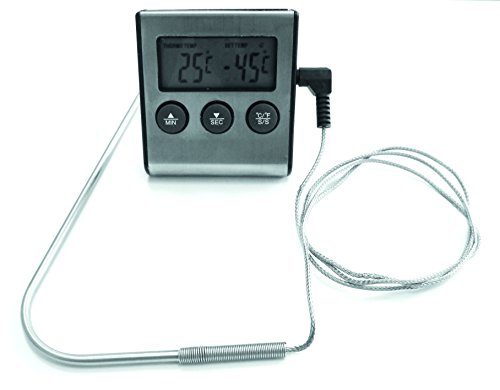 tepro Grillzubehör Digitales Grill- und Bratthermometer, Messbereich von -50 bis 300°C, Alarm- und Timerfunktion Edelstahl, Schwarz von tepro