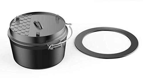 tepro Grillzubehör Guss-Dutch-Oven-Einleger, Rost-in-Rost System rund 57 cm Ø Schwarz von tepro