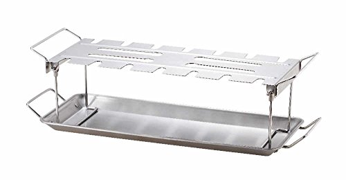 tepro Hähnchenkeulenhalter aus Edelstahl inkl. Fettauffang- und Servierschale, für bis zu 18 Hähnchenschenkel oder -flügel, faltbare Standbeine, ca. 44,2 x 15,8 x 12,8 cm, Grillzubehör für BBQ & Grill tepro Hähnchenkeulenhalter aus Edelstahl inkl. Fettauffang- und Servierschale, für bis zu 18 Hähnchenschenkel oder -flügel, faltbare Standbeine, ca. 44,2 x 15,8 x 12,8 cm, Grillzubehör für BBQ & Grill von tepro