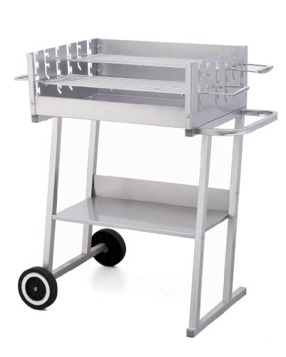 tepro Holzkohlegrill Grillwagen Pasadena, Grillfläche: ca. 58 x 41 cm, Silber von tepro