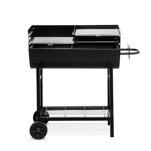 tepro Detroit 1037 – XL Holzkohle‑Grillfass mit Ablage, verchromte Grillroste & flexibel höhenverstellbar von tepro