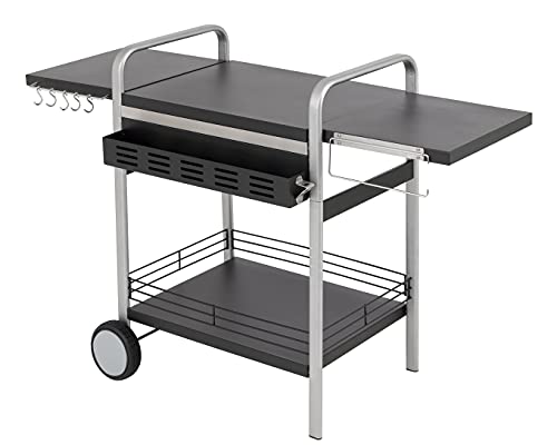 tepro Universal BBQ-Tisch, für Tischgrill geeignet, mobil, abklappbare Seitenflächen, Flaschenöffner, Küchenrollenhalter, Besteckhaken, Maße ca. 150,5 x 59,5 x 97,5 cm von tepro