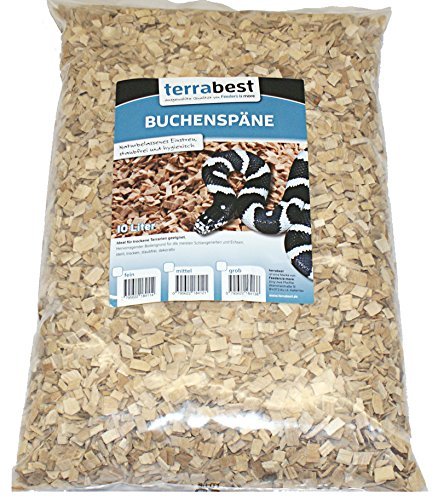 Buchenspäne mittel 2-6 mm 60 Liter Buchenhack Bodengrund Einstreu Terrarium von Terrabest