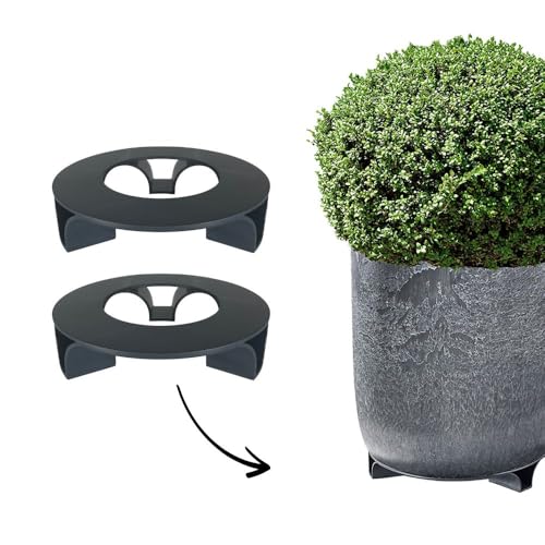 terraced® - 2er Set - Blumentopf Untersetzer - Farbe: Anthrazit - Rund - 16cm Durchmesser – Untersetzer Blumentopf – Recycling Material - Made in Germany von terraced