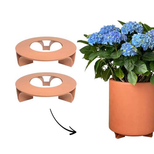 terraced® - 2er Set - Blumentopf Untersetzer - Farbe: Terrakotta - Rund - 16cm Durchmesser – Untersetzer Blumentopf – Recycling Material - Made in Germany von terraced