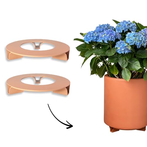 terraced® - 2er Set - Blumentopf Untersetzer - Farbe: Terrakotta - Rund - 27cm Durchmesser – Untersetzer Blumentopf – Recycling Material - Made in Germany von terraced