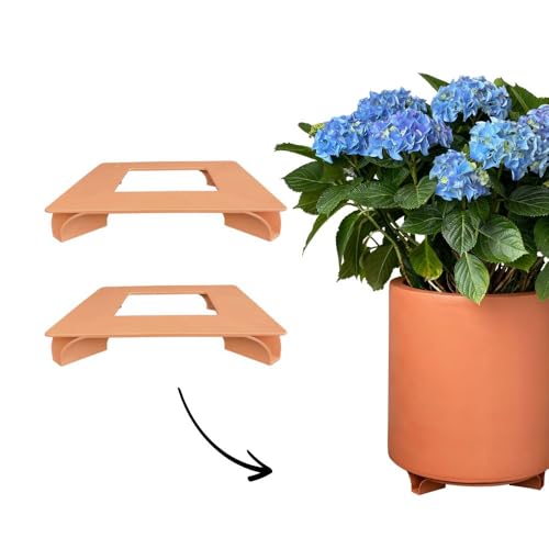 terraced® - 2er Set - Blumentopf Untersetzer - Farbe: Terrakotta - eckig - 27x27cm – Untersetzer Blumentopf – Recycling Material - Made in Germany von terraced