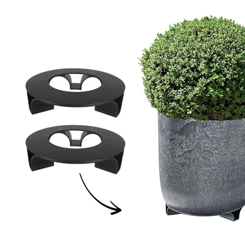 terraced® - 2er Set - Untersetzer Blumentopf – Farbe: Schwarz - Rund - 16cm Durchmesser - Recycling Material - Made in Germany von terraced