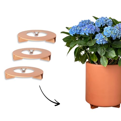 terraced® - 3er Set - Untersetzer Blumentopf – Recycling Material - Made in Germany (Terrakotta) von terraced