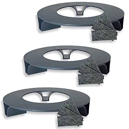 terraced® - 3er Set - Untersetzer Blumentopf inkl. Filzgleiter – Recycling Material - Made in Germany - Parent (Anthrazit) von terraced