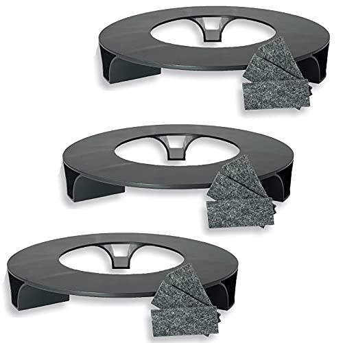 terraced® - 3er Set - Untersetzer Blumentopf inkl. Filzgleiter – Recycling Material - Made in Germany - Parent (Schwarz) von terraced