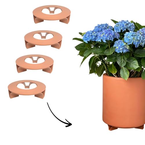 terraced® - 4er Set - Blumentopf Untersetzer - Farbe: Terrakotta - Rund - 16cm Durchmesser – Untersetzer Blumentopf – Recycling Material - Made in Germany von terraced