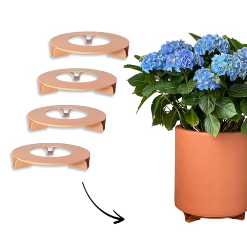 terraced® - 4er Set - Blumentopf Untersetzer - Farbe: Terrakotta - Rund - 27cm Durchmesser – Untersetzer Blumentopf – Recycling Material - Made in Germany von terraced