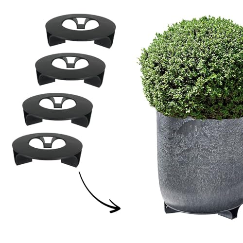terraced® - 4er Set - Untersetzer Blumentopf – Farbe: Schwarz - Rund - 16cm Durchmesser – Recycling Material - Made in Germany von terraced