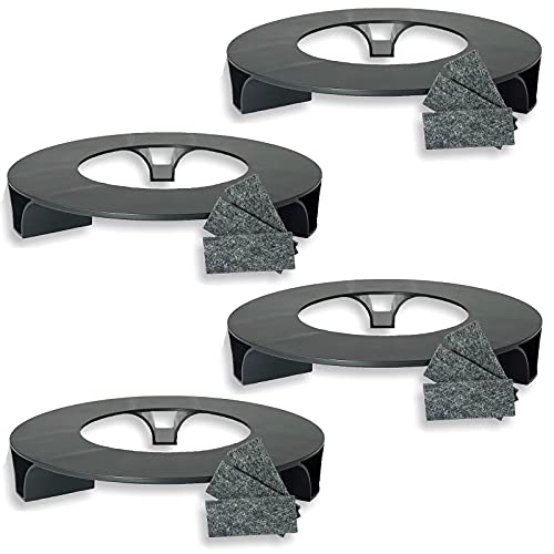 terraced® - 4er Set - Untersetzer Blumentopf inkl. Filzgleiter – Recycling Material - Made in Germany - Parent (Schwarz) von terraced