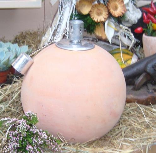 B-Ware ! Öllampe Ölkugel ø 20 cm, echt Terracotta Terrakotta Garten Deko Gartenfackel Pyramide Windlicht von terracotta-toepfe-de