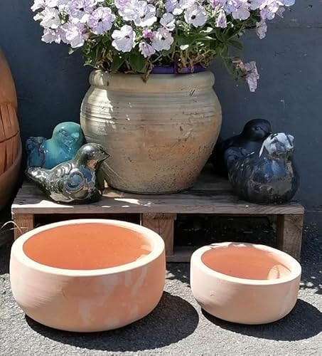 2.Wahl !! 2er Set Blumenschalen echt Terracotta ø ca.20 cm und 30cm Blumentopf Pflanzgefäß Blumenkübel Garten Deko Balkon Terrasse von terracotta-toepfe-de