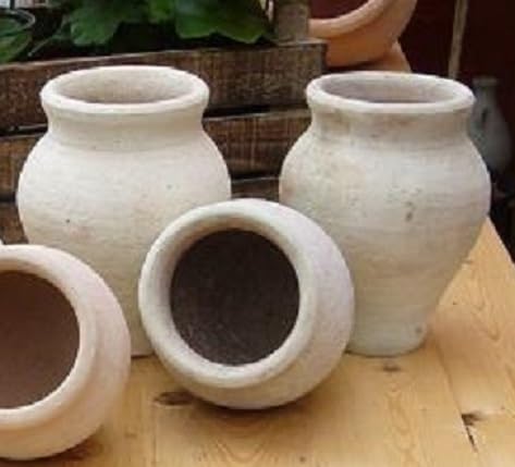 4 -er Set Rustikale Blumentöpfe Ringeltöpfe je ca.15 cm hoch Terracotta Garten Mediterran Landhaus Vintage von terracotta-toepfe-de