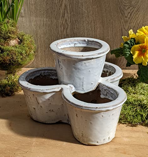 B-Ware ! Schöner Kräutertopf rustikal aus Steinzeug ca. 26x26 cm, Blumentopf Blumenkübel Garten Terracotta Deko Kräuterspirale Mediterran von terracotta-toepfe-de