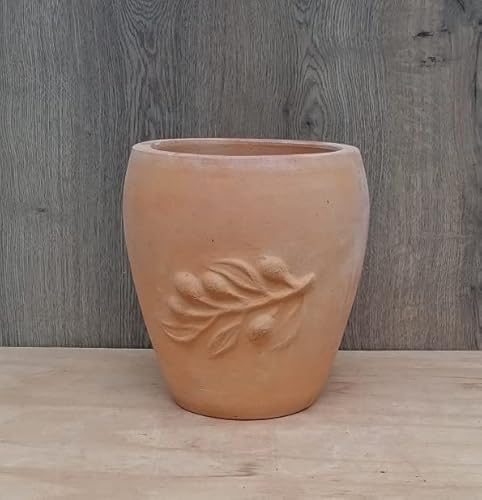 Blumentopf ca. 28 cm hoch aus Terracotta terrakotta Blumenkübel Übertopf Pflanzgefäß Mediterran Oliven von terracotta-toepfe-de