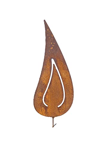 Flamme 19 cm hoch mit Schraubgewinde in Edelrost Deko für innen und außen Weihnachten Advent Metall Rost von terracotta-toepfe-de