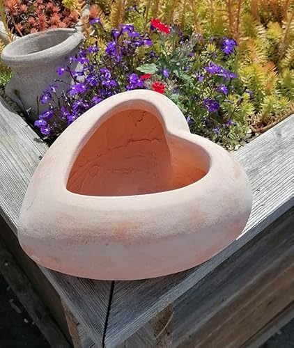 Herz Schale 23 cm, echt Terracotta Terrakotta Garten Deko Liebe Blumentopf Blumenkübel Muttertag von terracotta-toepfe-de