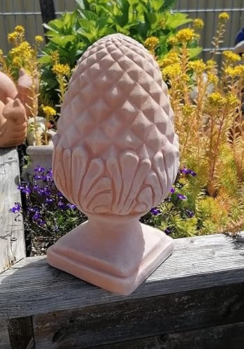 NEU !! Großer Pinienzapfen ca.45 cm hoch, echt Terracotta Terrakotta Garten Deko Blüte Tannenzapfen Mediterran Zaun Statue von terracotta-toepfe-de