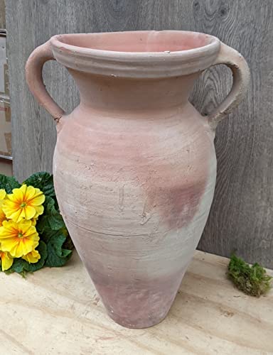 Rustikale Amphore ca. 45 cm hoch mit 2 Henkel aus Terracotta Terrakotta Krug Vase Blumentopf Pflanzgefäß Pflanzamphore Garten Deko Mediterran von terracotta-toepfe-de