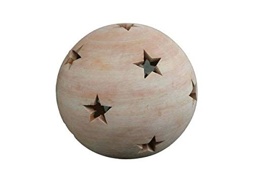 Schöne Kugel mit Sterne ca. 12 cm Durchmesser aus Terracotta Terrakotta, Kugel Stern Garten Deko Windlicht von terracotta-toepfe-de