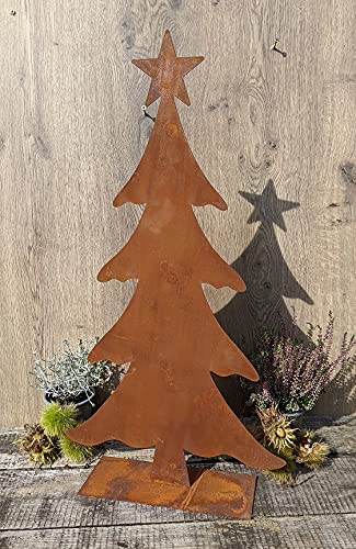Tannenbaum ca. 65 cm hoch aus Metall Edelrost Rost Weihnachten Deko Weihnachtsbaum Stern von terracotta-toepfe-de