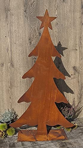 Tannenbaum ca. 90 cm hoch aus Metall Edelrost Rost Weihnachten Deko Weihnachtsbaum Stern von terracotta-toepfe-de