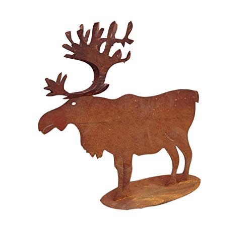 terracotta-toepfe-de Elch Rentier ca. 42 cm aus Metall Edelrost Rost Weihnachten Deko Weihnachtsbaum Tannenbaum REH Hirsch Advent von terracotta-toepfe-de