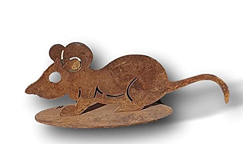 terracotta-toepfe-de Maus ca. 20 cm breit aus Metall Edelrost Rost Deko Tier Garten von terracotta-toepfe-de