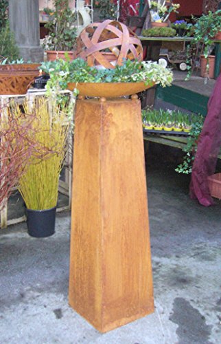 terracotta-toepfe-de Säule oder Schalenständer ca. 100 cm aus Metall Edelrost Rost Eisen Deko Garten von terracotta-toepfe-de