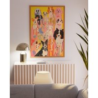 Bunte Hunderassen Kunstdruck Im Maximalist Pink Dekor von terracottanoon