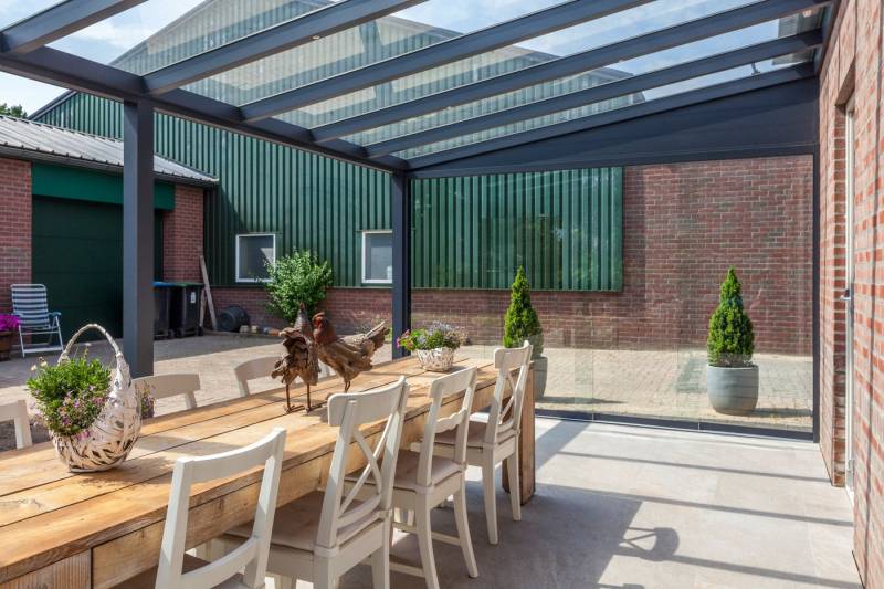 terrassana Terrassendach Premium Komplettset inkl. 8 mm VSG-Glas in KLAR, BxT: 506x250 cm, Bedachung 8 mm VSG Glas von terrassana