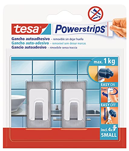 tesa-Powerstrips KLEIN 57997–00001–01 Haken Metall/Kunststoff von tesa