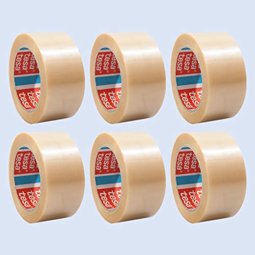 6 Rollen tesapack 4100, PVC-Verpackungsklebeband, Packband, Paketband, Abmessung:50mm x 66m. transparent von tesa