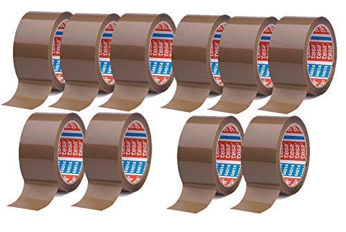 tesa 64014 Paketklebeband/Klebeband braun - leise abrollendes Packband - 50 mm breit - 66 m lang (10 Rollen) von tesa