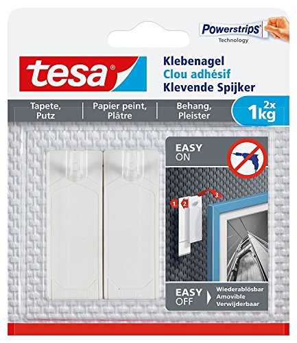 tesa® Klebenagel für Tapeten und Putz (1 kg / 3er Pack = 6 Nägel) von tesa